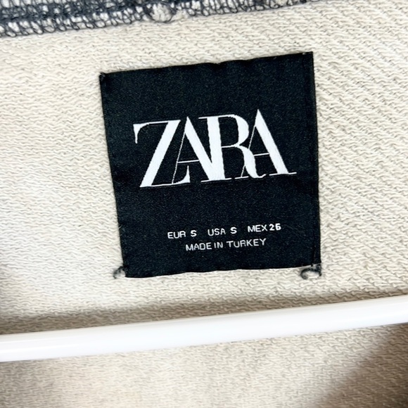 ZARA | 🤍 Vintage Style Faded Cropped Long-Sleeve Thermal Sweatshirt Crop Top - Picture 7 of 7
